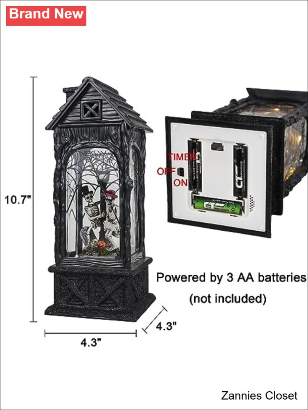 👻 Eldnacele Lighted Snow Globe Lantern Ghost Projection 6 Hour Timer Halloween - Picture 2 of 6